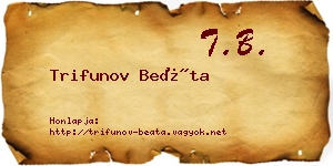 Trifunov Beáta névjegykártya